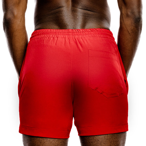 Red Swim Gym Shorts – Quick Dry Athletic Training & Swimwear Shorts