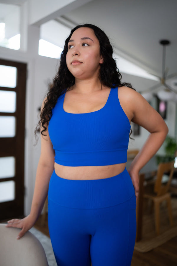 Women's Ribbed Medium Support Sports Bra – Quick Dry Activewear Bra