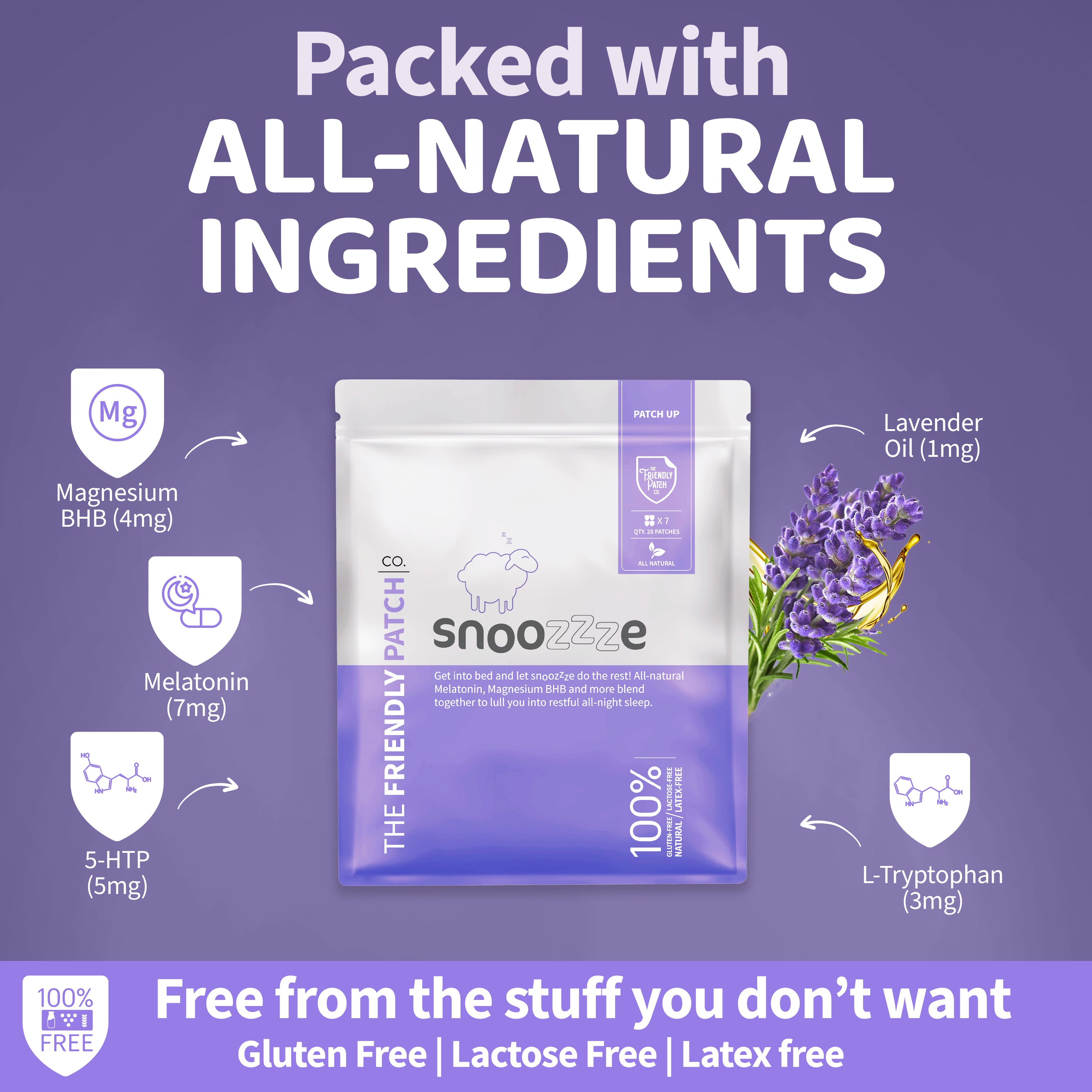Snooze Sleep Patches – Melatonin, Ashwagandha & Magnesium | 28 Patches