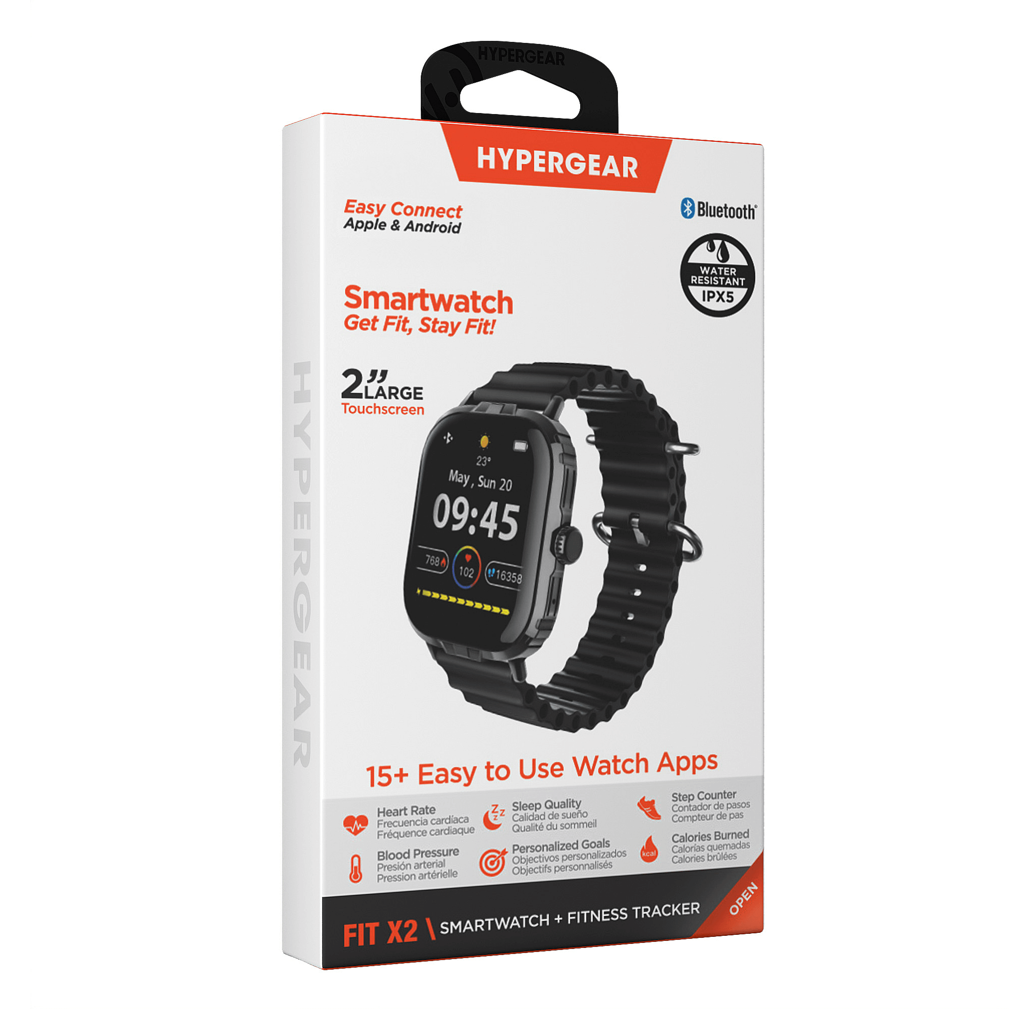 FIT X2 Smartwatch – 2" Fitness Tracker with Heart Rate & Call Function