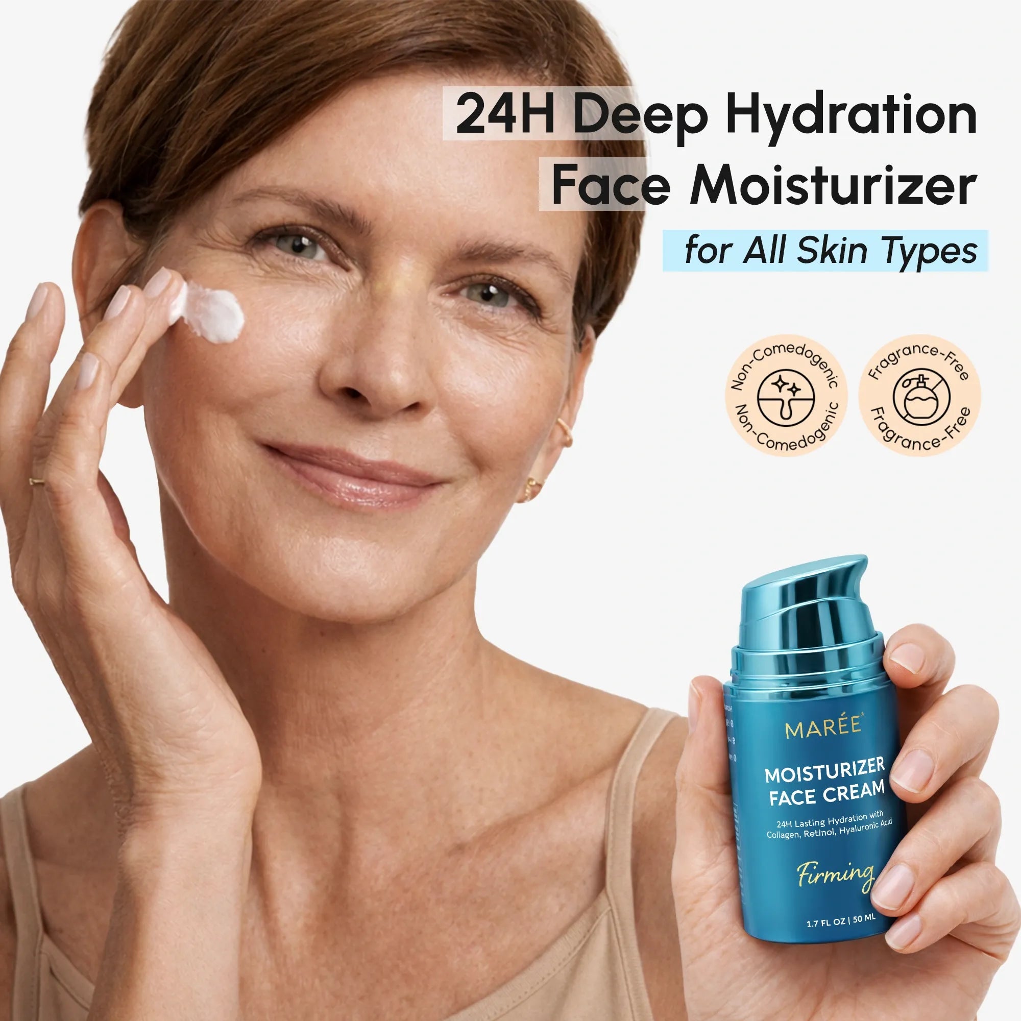 Marée Collagen Face Cream – Hydrating Anti-Aging Moisturizer with Hyaluronic Acid