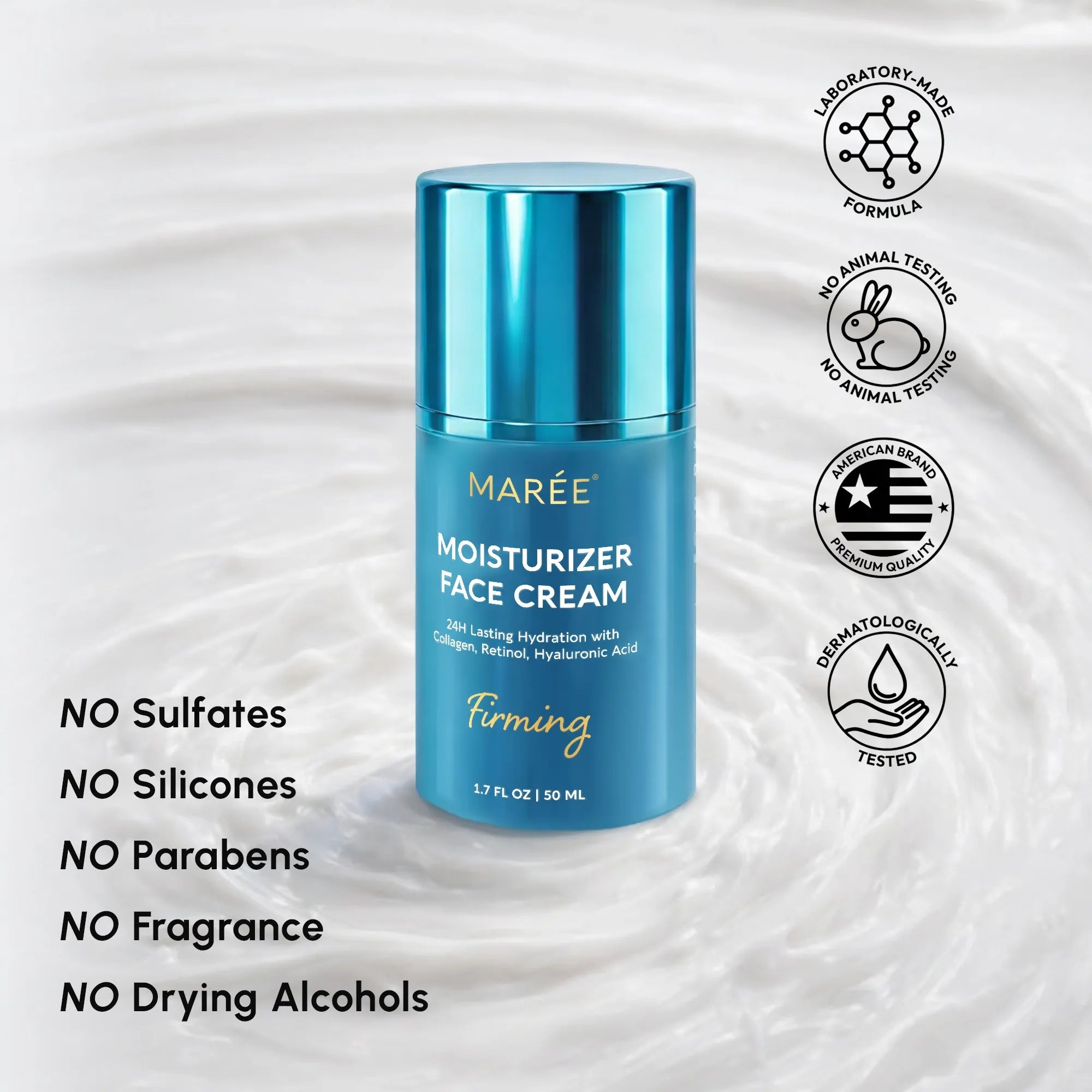 Marée Collagen Face Cream – Hydrating Anti-Aging Moisturizer with Hyaluronic Acid
