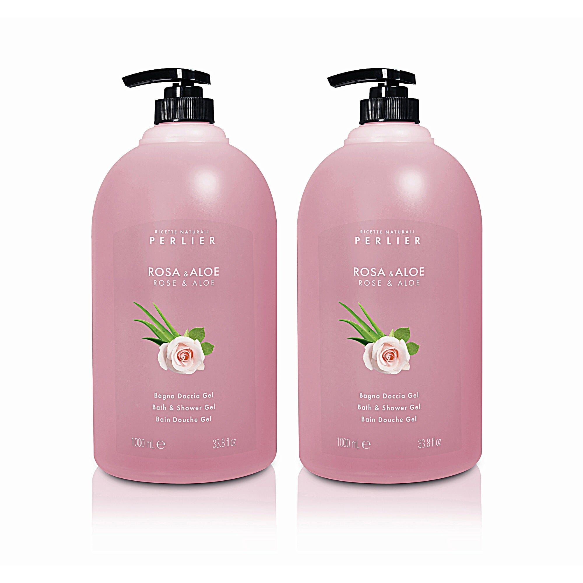 Rose and Aloe Bath Shower Gel for Gentle Skin Cleansing